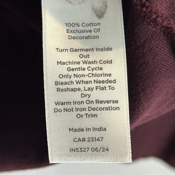 Talbots Autumn Embellished Red and Silver Crewneck Tee Size Medium - Picture 8 of 11